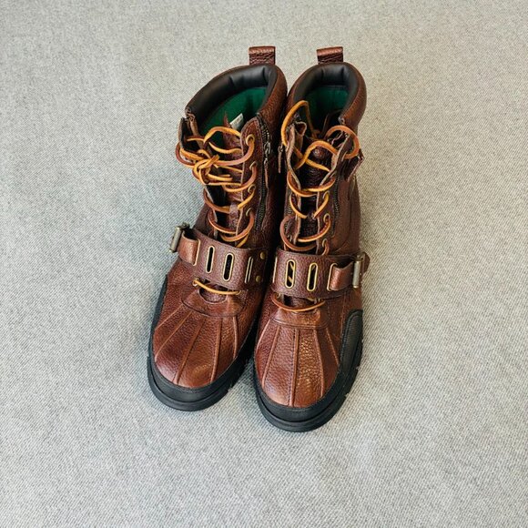 EUC Polo Ralph Lauren Andres III Genuine Leather Brown Boots size 14D - Picture 2 of 6
